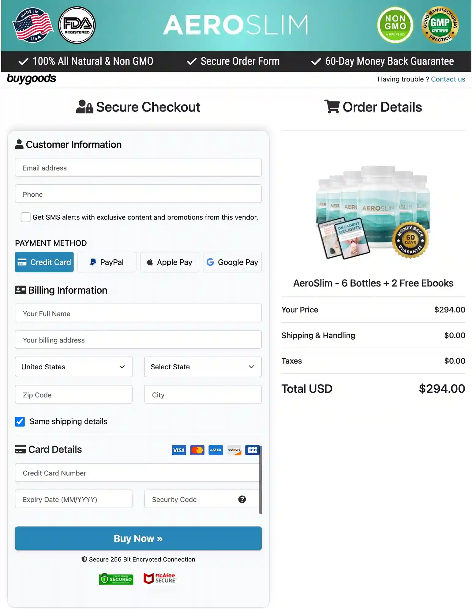 AeroSlim Official Secure Order Page